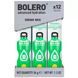 1.1) Cucumber - Box of 12 Sachets/Sticks (12x3g) sugar-free drink - BOLERO®