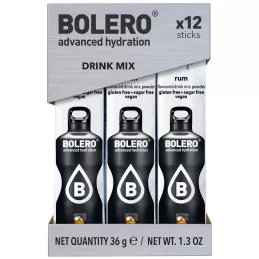 1.2) Rum - Box of 12 Sachets/Sticks (12x3g) sugar-free drink - BOLERO®