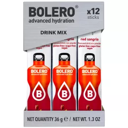 1.3) Red Sangria - Box of 12 Sachets/Sticks (12x3g) sugar-free drink - BOLERO®