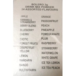 0) 24 Flavours - Hydration Set of 24 Sachets (24x3g) makes 24 Bottles of Tasty Drinks - BOLERO®