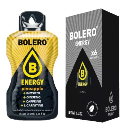 Energy Pineapple - Box of 6 Sachets (6x7g) sugar-free energetic drink - BOLERO®