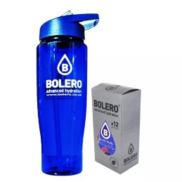 D2) Branded Blue Drink Set. Blue Bottle and Box of 12 Flavours - BOLERO®