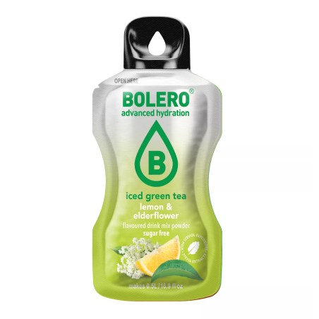 Iced Green Tea Lemon+Elderflower - 3g Sachet makes 500ml of ready sugar-free drink - BOLERO®