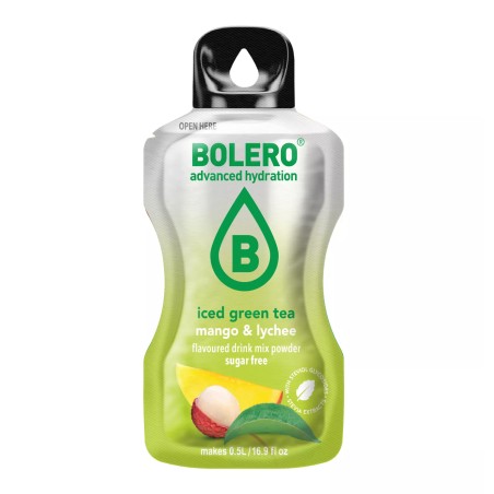 Iced Green Tea Mango+Lychee - 3g Sachet makes 500ml of ready sugar-free drink - BOLERO®