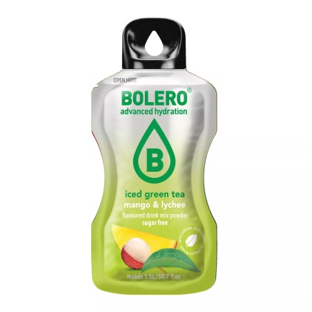 Iced Green Tea Mango+Lychee - 8g Sachet makes 1500ml of ready sugar-free drink - BOLERO®