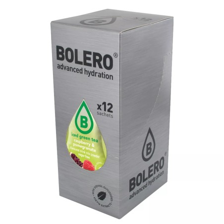 Iced Green Tea Raspberry+Pomegranate - Box of 12 Sachets (12x8g) makes 18L. of sugar-free drink - BOLERO®