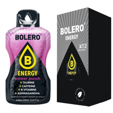 ES12) Energy Power Punch- Box of 12 Sachets (12x7g) sugar-free energetic drink - BOLERO®