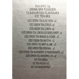 03) 13 Flavours of Iced Tea - Hydration Pack of 24 Sachets (24x3g) Makes 12L. of Sugar-Free Drink - BOLERO®