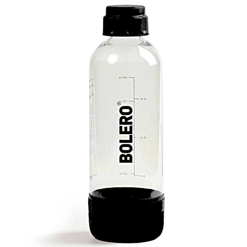 9EB) Clear Bottle for Soda Drinks with Black Accents 1000ml  - BOLERO®