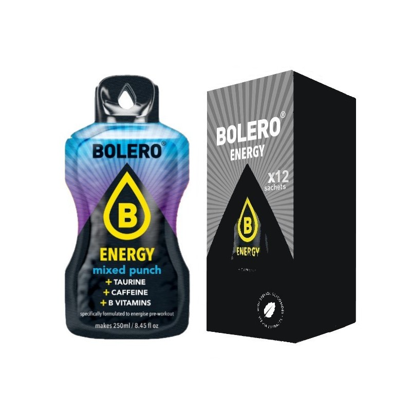 ES12) Energy Mixed Punch- Box of 12 Sachets (12x7g) sugar-free energetic drink - BOLERO®