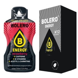 ES12) Energy Strawberry - Box of 12 Sachets (12x7g) sugar-free energetic drink - BOLERO®
