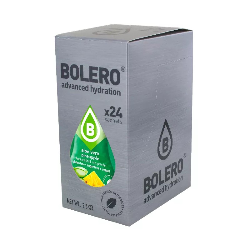Aloe Vera+Pineapple - 24 Sachets (24x9g) makes 36L. of sugar free drink.- BOLERO®