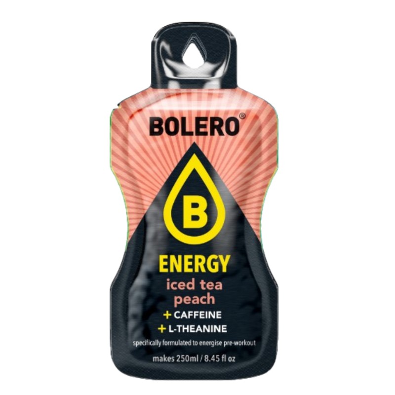 `Energy Iced Tea Peach - 7g Sachet makes 250ml of ready sugar-free energetic drink rich in vitamins- BOLERO®