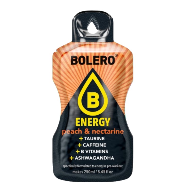 `Energy Peach+Nectarine - 7g Sachet makes 250ml of ready sugar-free energetic drink rich in vitamins- BOLERO®