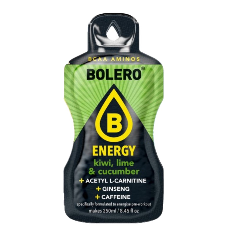 `Energy Kiwi+Lime+Cucumber - 7g Sachet makes 250ml of ready sugar-free energetic drink rich in vitamins- BOLERO®