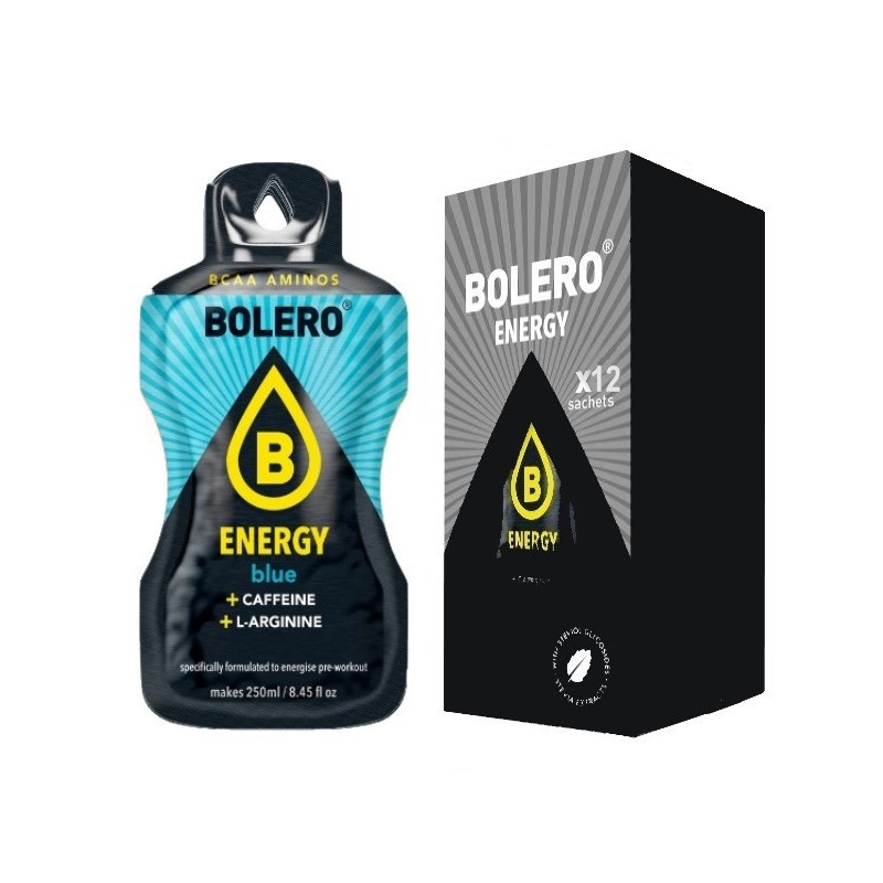 ES12) Energy Blue- Box of 12 Sachets (12x7g) sugar-free energetic drink - BOLERO®