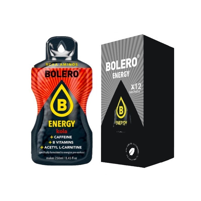 ES12) Energy Kola - Box of 12 Sachets (12x7g) sugar-free energetic drink - BOLERO®