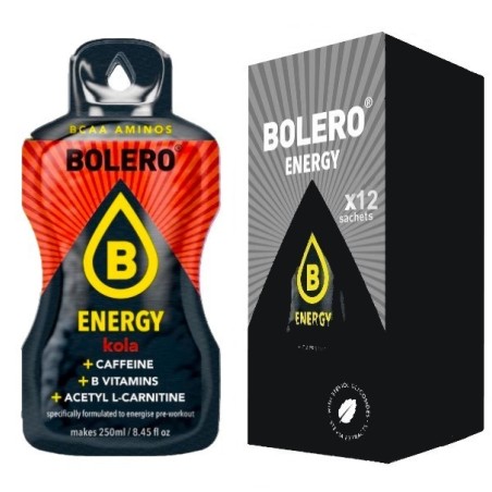 ES12) Energy Kola - Box of 12 Sachets (12x7g) sugar-free energetic drink - BOLERO®