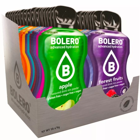 9) 58 Flavours - Large Hydration Pack of 58 Large Sachets (57x9g,1x7g) makes 87L. of fresh drink - BOLERO®